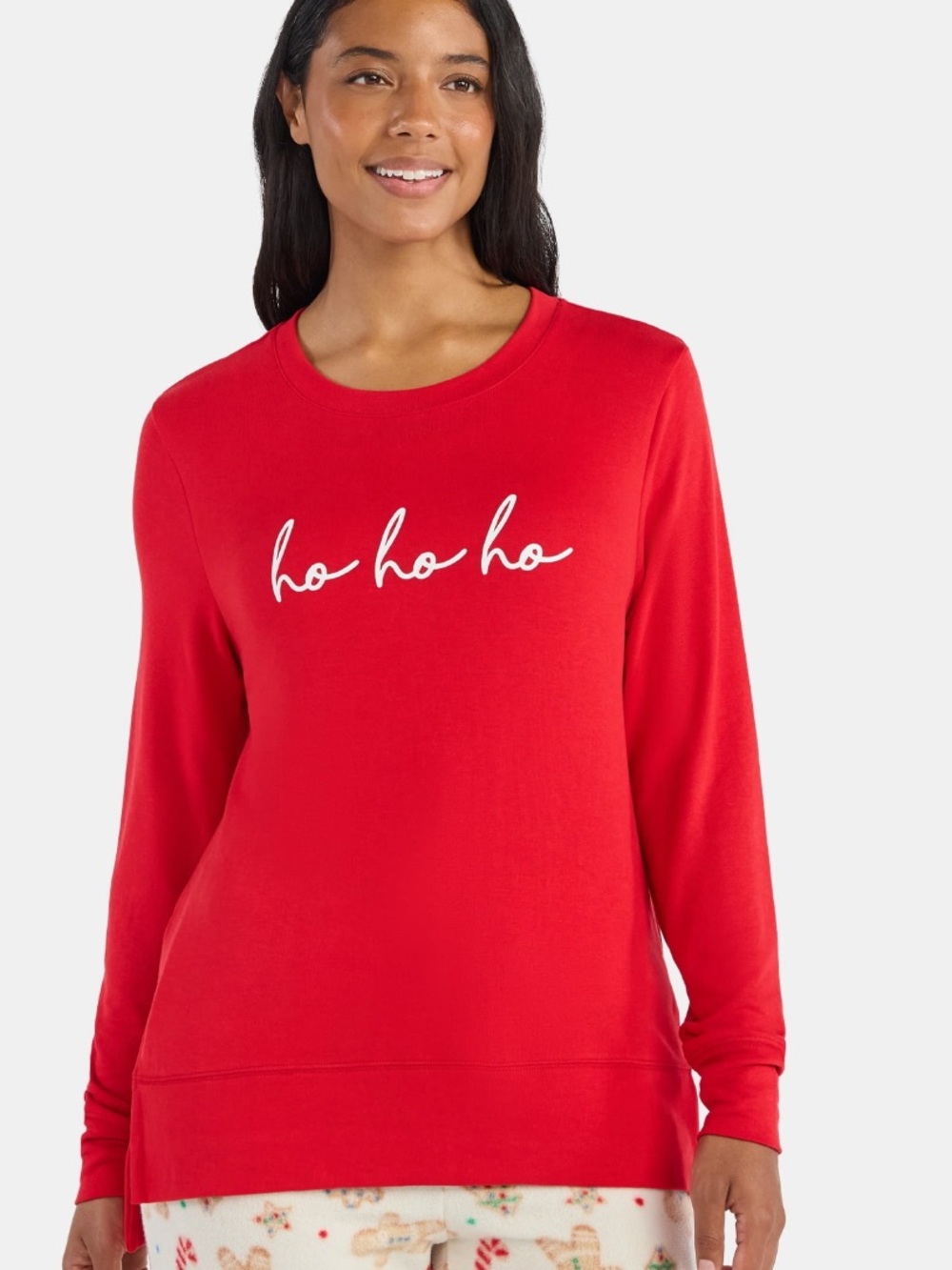 Holiday Time Ho Ho Ho Red Christmas Crewneck Sweatshirt XL
